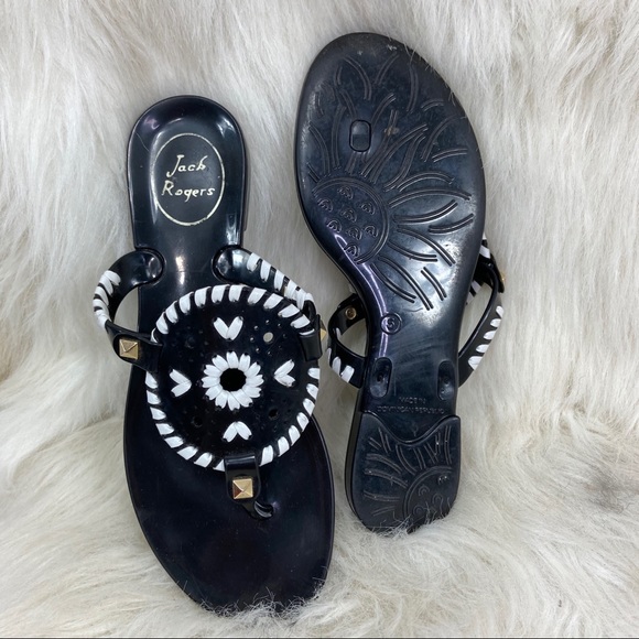 Jack Rogers black & white plastic sandals 5 - Picture 5 of 5